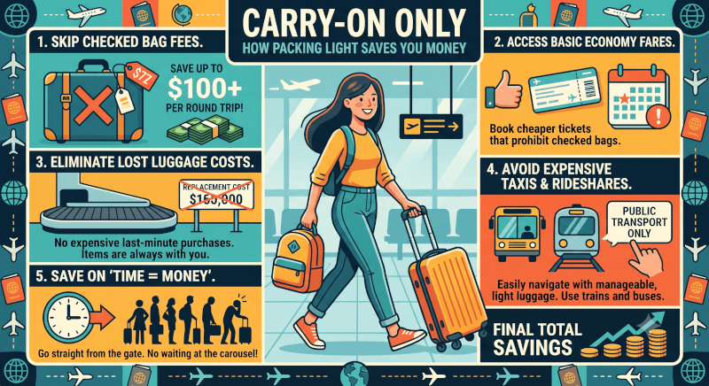 Carry-On Only: How Packing Light Saves You Money