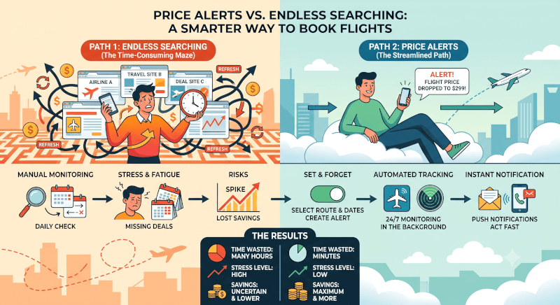 Price Alerts vs. Endless Searching: A Smarter Way to Book Flights